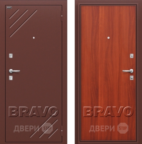Входная металлическая Дверь Bravo Оптим Стандарт Итальянский Орех в Пушкино