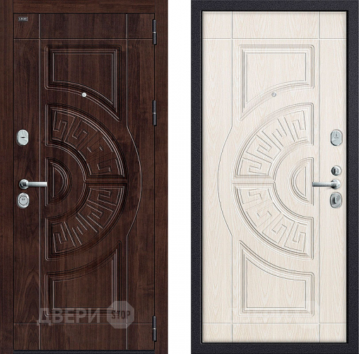 Входная металлическая Дверь Groff P3-312 Темная вишня/ Беленый дуб в Пушкино