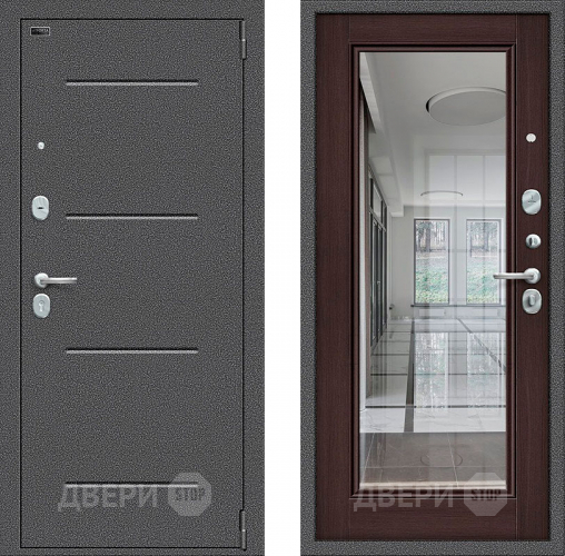 Входная металлическая Дверь Bravo Porta S-2 104/П61 с зеркалом венге в Пушкино
