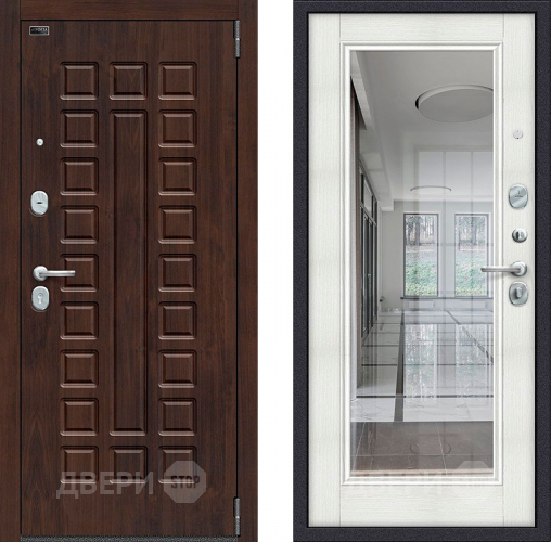 Входная металлическая Дверь Bravo Porta S-3 51/П61 с зеркалом Бьянко в Пушкино