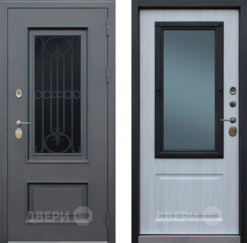 Входная металлическая Дверь АСД Аляска с окном и лазерной резкой в Пушкино