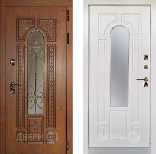 Дверь Заводская Лацио Термо Орех золотой/ Вайт (с терморазрывом) в Пушкино