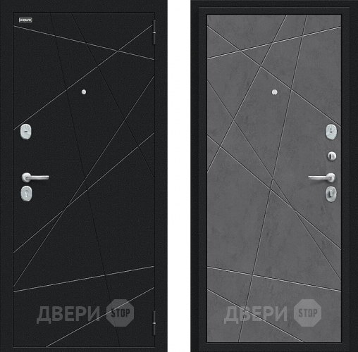 Дверь Bravo Граффити-5 Букле черное/Slate Art в Пушкино