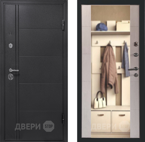 Входная металлическая Дверь Форпост Эверест Зеркало Беленый дуб в Пушкино