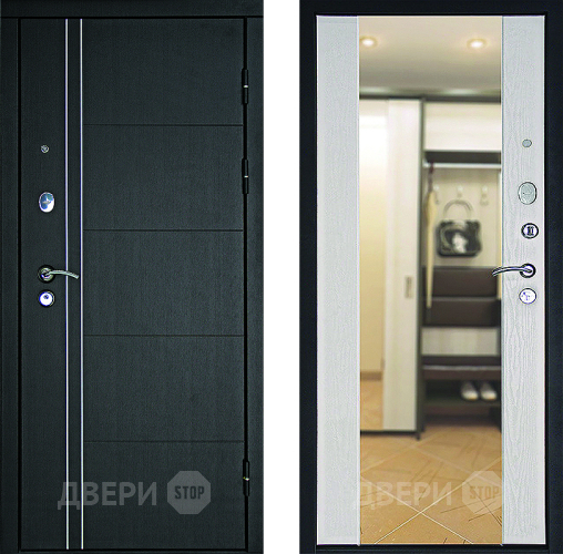 Дверь Дверной Континент Тепло - Люкс Зеркало Беленый дуб в Пушкино