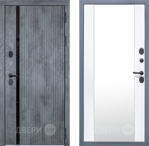 Входная металлическая Дверь Сударь МХ-46 Бетон Зеркало в Пушкино