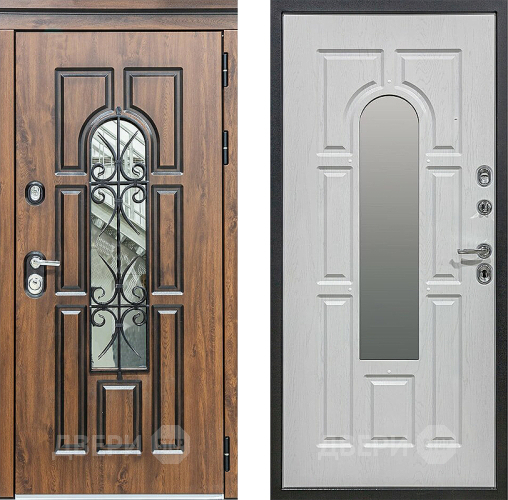 Входная металлическая Дверь Сударь МХ-32 Винорит Альберо Браш с Ковкой и окном в Пушкино