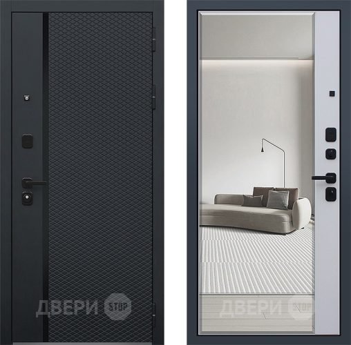 Входная металлическая Дверь АСД Ньюкасл с зеркалом в Пушкино