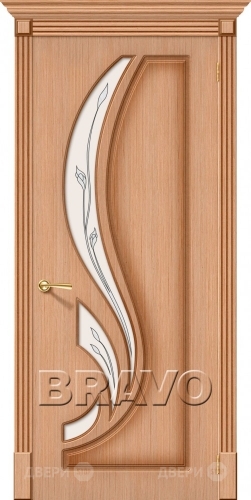 Межкомнатная дверь со стеклом Лилия (Дуб) в Пушкино