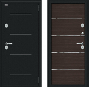 Дверь Bravo Thermo Лайн Букле черное/Wenge Veralinga 860х2050 мм