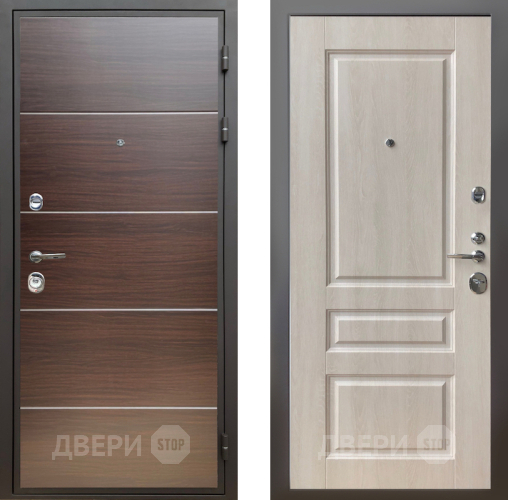 Входная металлическая Дверь Шелтер (SHELTER) Комфорт Венге структурный горизонт 3 Дуб филадельфия крем в Пушкино