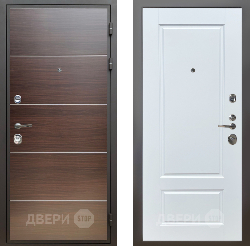 Входная металлическая Дверь Шелтер (SHELTER) Комфорт Венге структурный горизонт 4 Белый матовый в Пушкино