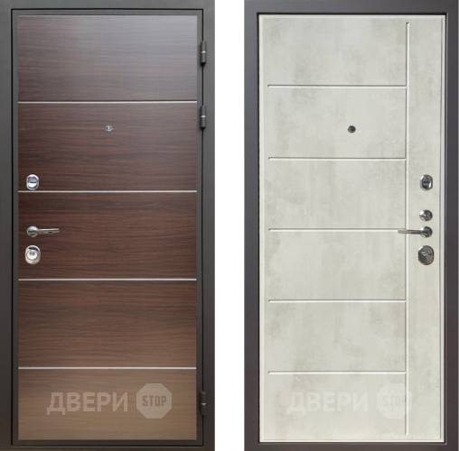 Входная металлическая Дверь Шелтер (SHELTER) Комфорт Венге структурный горизонт 11 Бетон крем в Пушкино