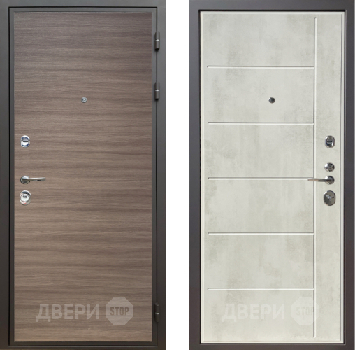 Входная металлическая Дверь Шелтер (SHELTER) Комфорт Дуб тоскано поперечный 11 Бетон крем в Пушкино