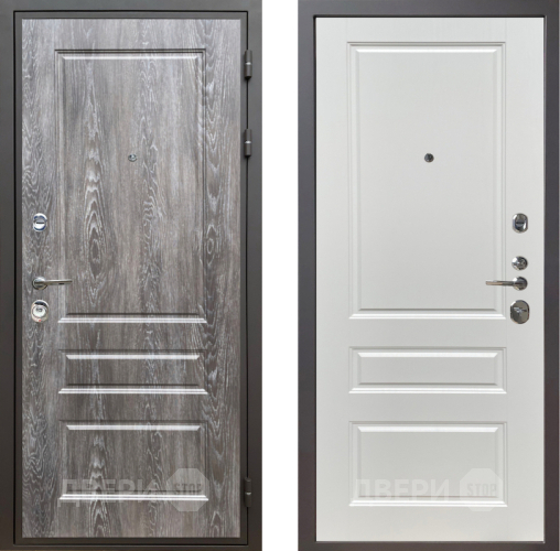 Входная металлическая Дверь Шелтер (SHELTER) Комфорт Дуб шале серебро 1 Белый ясень в Пушкино