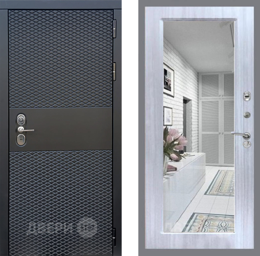 Входная металлическая Дверь Стоп БЛЭК CISA Зеркало Сандал белый в Пушкино