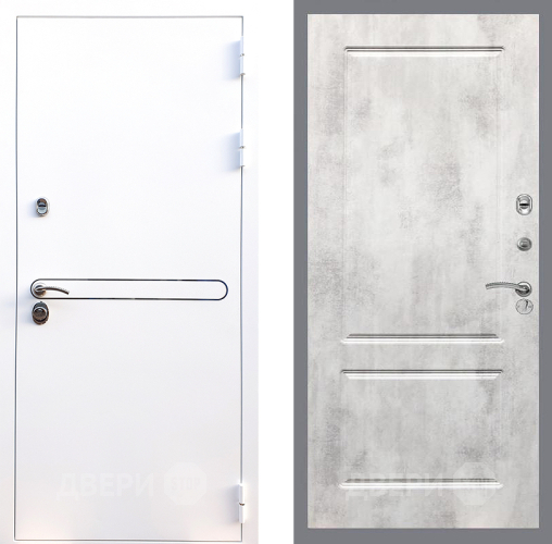 Входная металлическая Дверь Стоп Лайн Вайт ФЛ-117 Бетон светлый в Пушкино