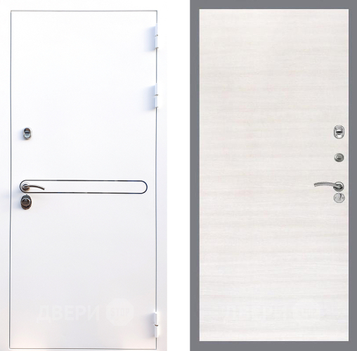 Входная металлическая Дверь Стоп Лайн Вайт Гладкая Акация светлая в Пушкино