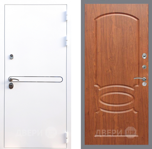 Входная металлическая Дверь Стоп Лайн Вайт ФЛ-128 Береза мореная в Пушкино
