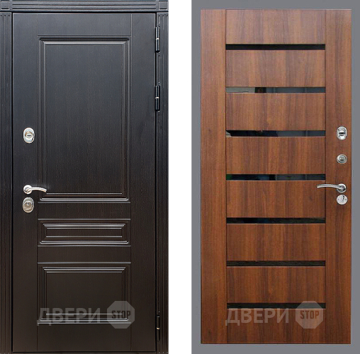 Входная металлическая Дверь Стоп МЕГАПОЛИС СБ-14 Орех бренди в Пушкино