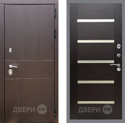 Входная металлическая Дверь Стоп УРБАН СБ-14 венге поперечный в Пушкино