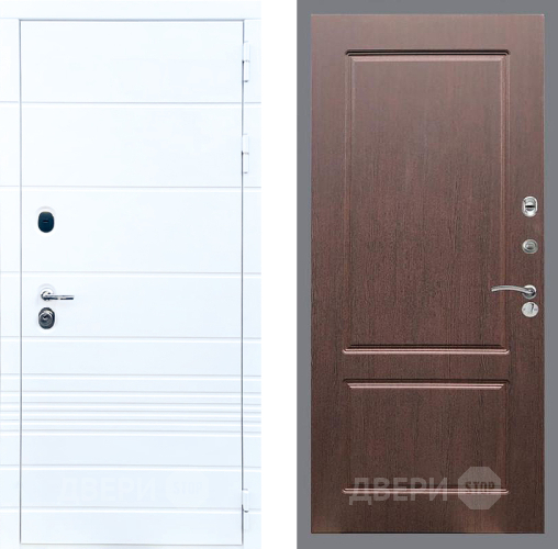 Входная металлическая Дверь Стоп ТРЕНДО ФЛ-117 Орех премиум в Пушкино