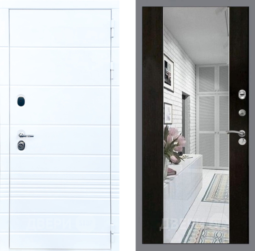 Входная металлическая Дверь Стоп ТРЕНДО Зеркало СБ-16 Венге в Пушкино