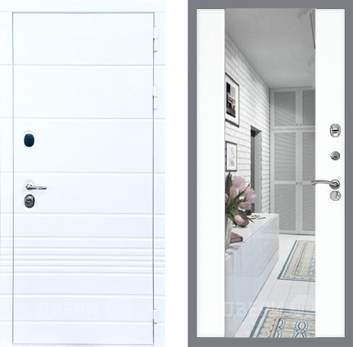 Дверь Стоп ТРЕНДО Зеркало СБ-16 Силк Сноу в Пушкино