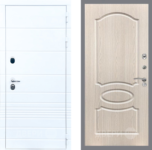 Входная металлическая Дверь Стоп ТРЕНДО ФЛ-128 Беленый дуб в Пушкино