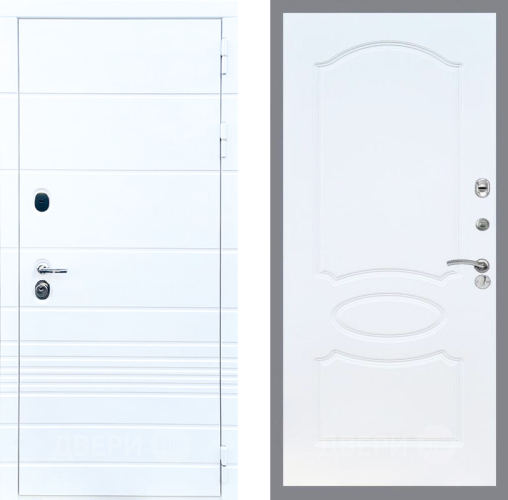 Входная металлическая Дверь Стоп ТРЕНДО ФЛ-128 Белый ясень в Пушкино