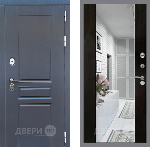 Входная металлическая Дверь Стоп ПЛАТИНУМ Зеркало СБ-16 Венге в Пушкино