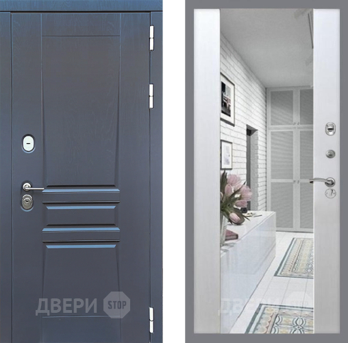 Входная металлическая Дверь Стоп ПЛАТИНУМ Зеркало СБ-16 Лиственница беж в Пушкино