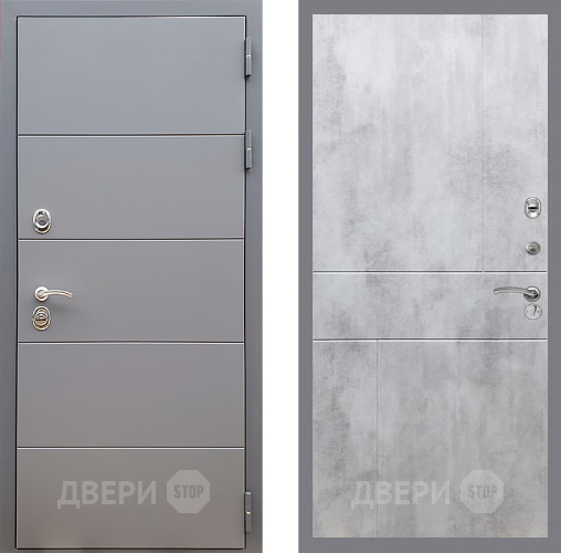Входная металлическая Дверь Стоп АРТ ГРАФИТ ФЛ-290 Бетон светлый в Пушкино