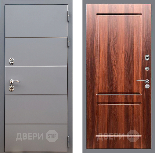 Входная металлическая Дверь Стоп АРТ ГРАФИТ ФЛ-117 Итальянский орех в Пушкино