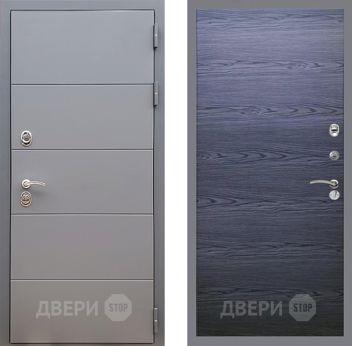 Входная металлическая Дверь Стоп АРТ ГРАФИТ Гладкая Дуб тангенальный черный в Пушкино