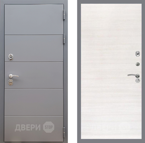 Входная металлическая Дверь Стоп АРТ ГРАФИТ Гладкая Акация светлая в Пушкино