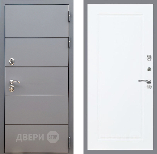 Входная металлическая Дверь Стоп АРТ ГРАФИТ ФЛ-119 Силк Сноу в Пушкино