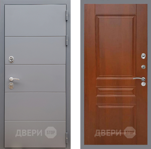 Входная металлическая Дверь Стоп АРТ ГРАФИТ ФЛ-243 Итальянский орех в Пушкино