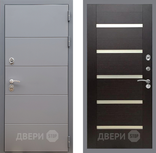 Входная металлическая Дверь Стоп АРТ ГРАФИТ СБ-14 венге поперечный в Пушкино