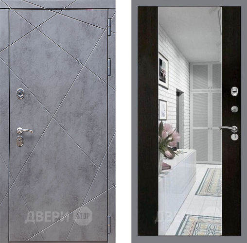 Входная металлическая Дверь Стоп Лучи Зеркало СБ-16 Венге в Пушкино