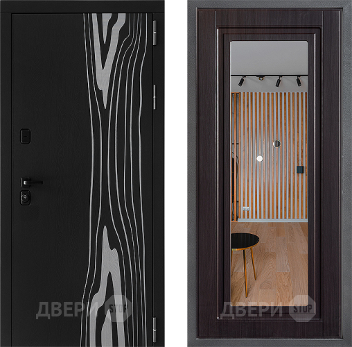 Входная металлическая Дверь Дверной континент ДК-12 ФЛЗ Зеркало Венге в Пушкино