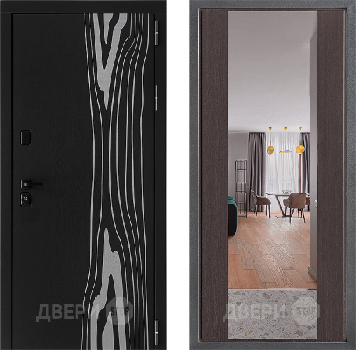 Входная металлическая Дверь Дверной континент ДК-12 ФЛЗ-1 Зеркало Венге в Пушкино