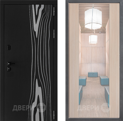 Входная металлическая Дверь Дверной континент ДК-12 ФЛЗ-1 Зеркало Капучино в Пушкино