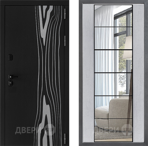 Дверь Дверной континент ДК-12 ФЛЗ-2 Зеркало Бетон светлый в Пушкино