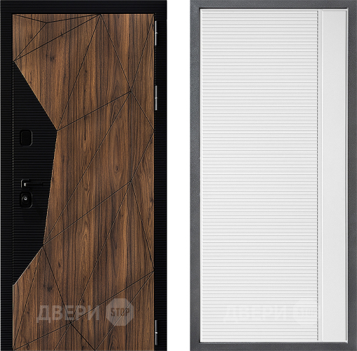 Входная металлическая Дверь Дверной континент ДК-11 ФЛ-757 Белое Стекло Софт милк в Пушкино