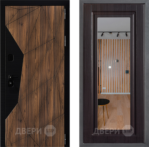 Входная металлическая Дверь Дверной континент ДК-11 ФЛЗ Зеркало Венге в Пушкино