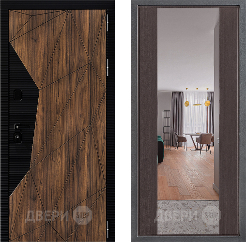 Входная металлическая Дверь Дверной континент ДК-11 ФЛЗ-1 Зеркало Венге в Пушкино