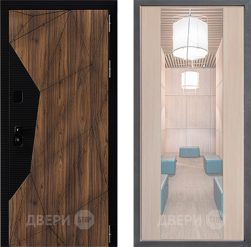 Входная металлическая Дверь Дверной континент ДК-11 ФЛЗ-1 Зеркало Капучино в Пушкино