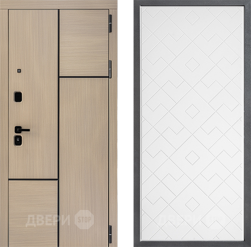 Входная металлическая Дверь Дверной континент ДК-14 ФЛ-Тиффани Белый софт в Пушкино