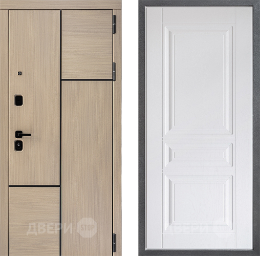 Входная металлическая Дверь Дверной континент ДК-14 ФЛ-243 Альберо Браш серебро в Пушкино